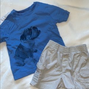 Faded Glory T-Shirt and Shorts Set 12-18 Months
